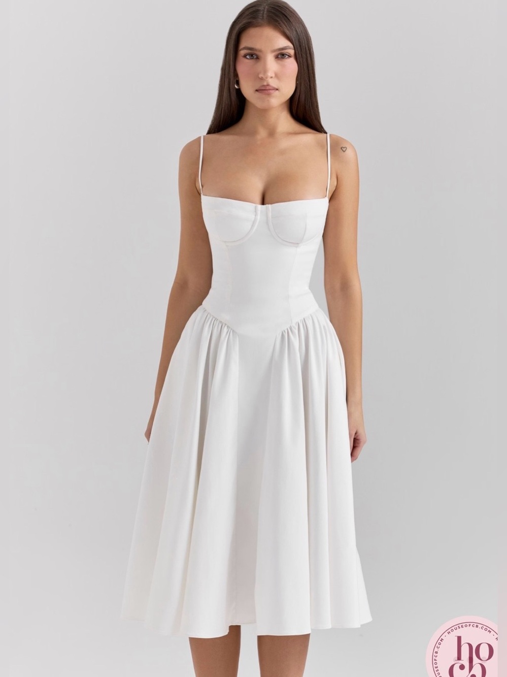 NWOT House CB Samaria White Midi Dress XS